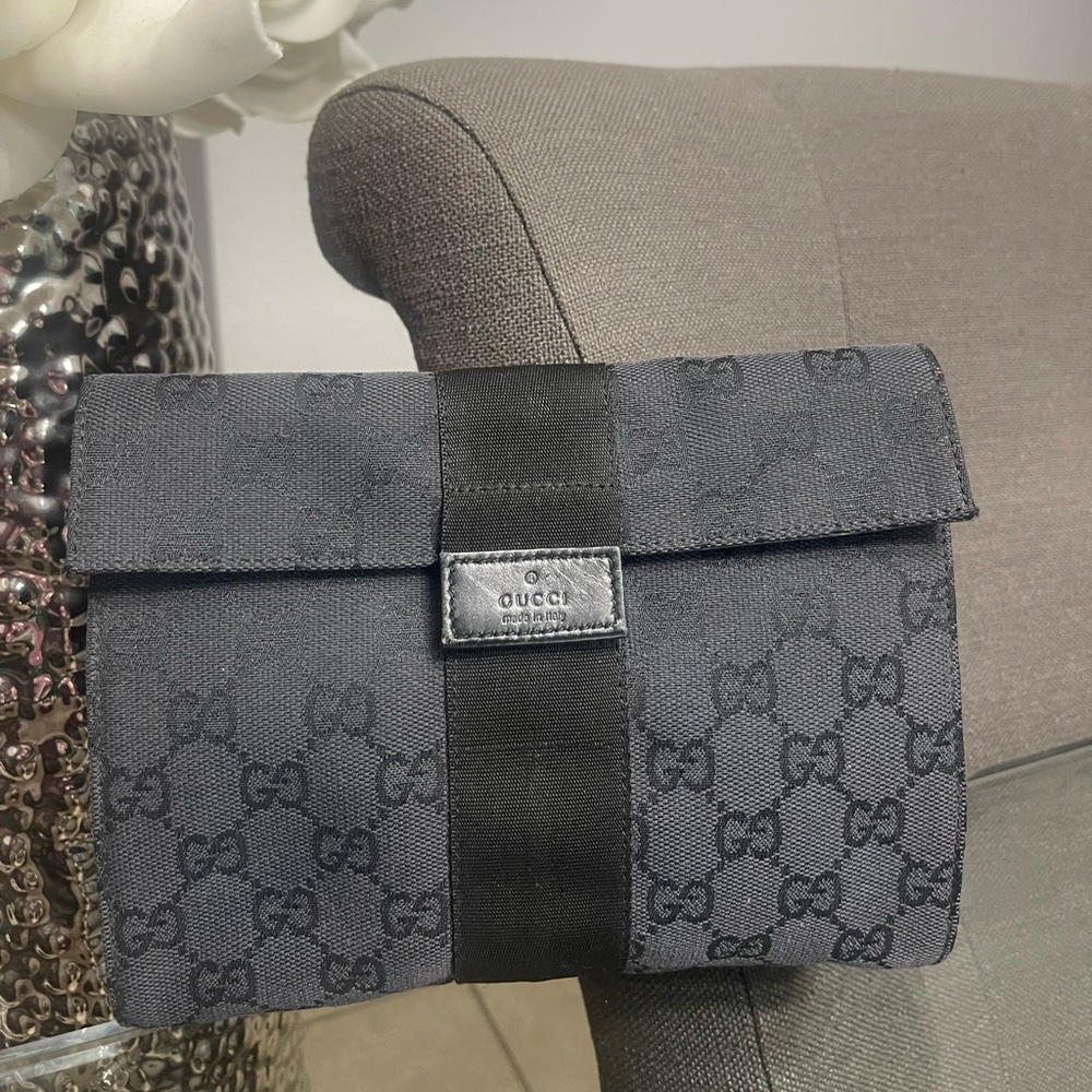 Black Gucci Monogram Pouch